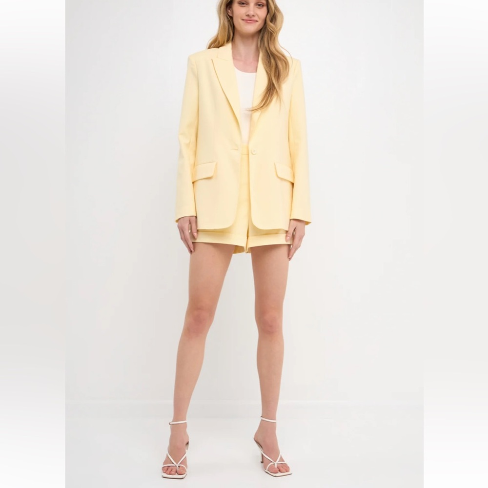 Short & blazer set. Lemon. NWT